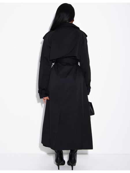 Sehr langer Trenchcoat zum Binden in der Taille