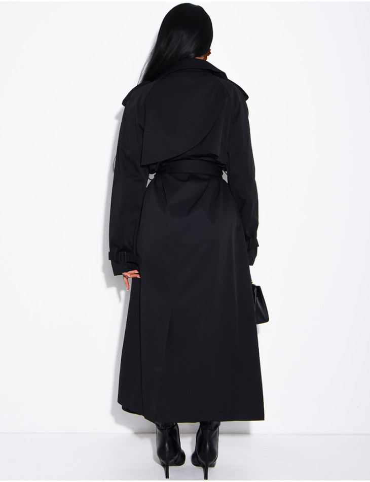 Sehr langer Trenchcoat zum Binden in der Taille