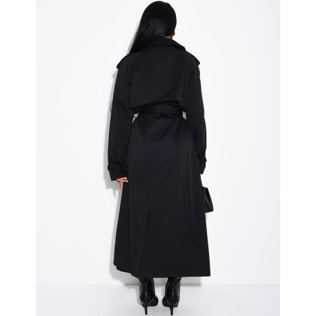 Sehr langer Trenchcoat zum Binden in der Taille