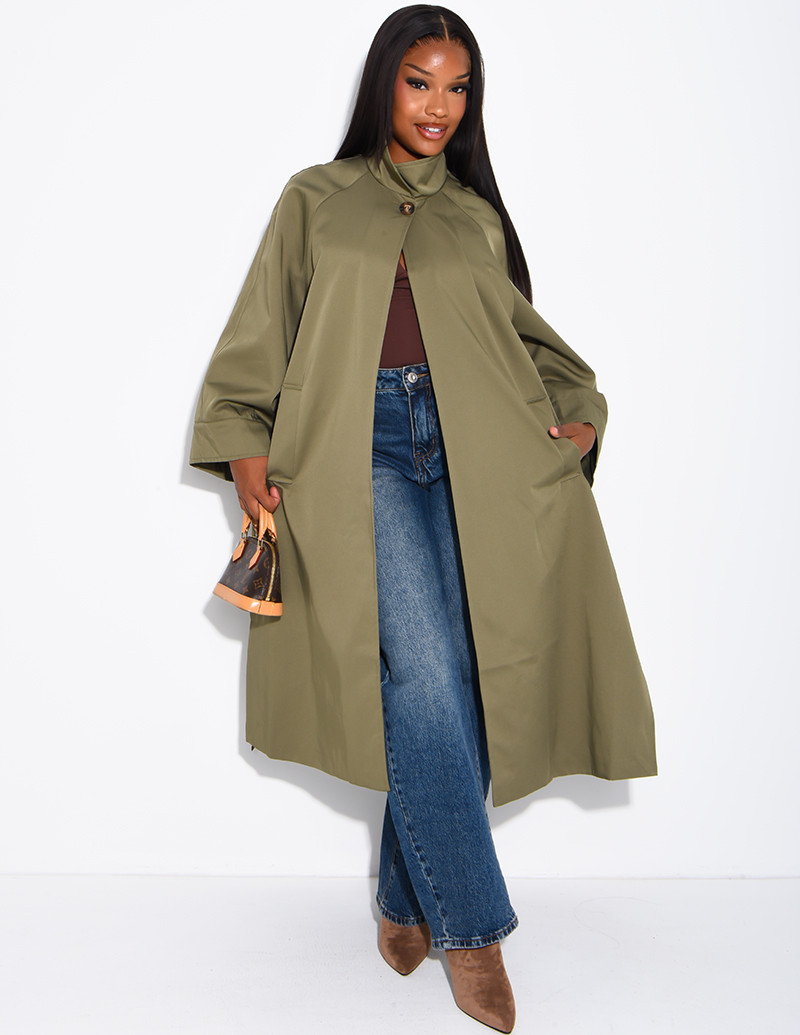 Oversized trench coat with...