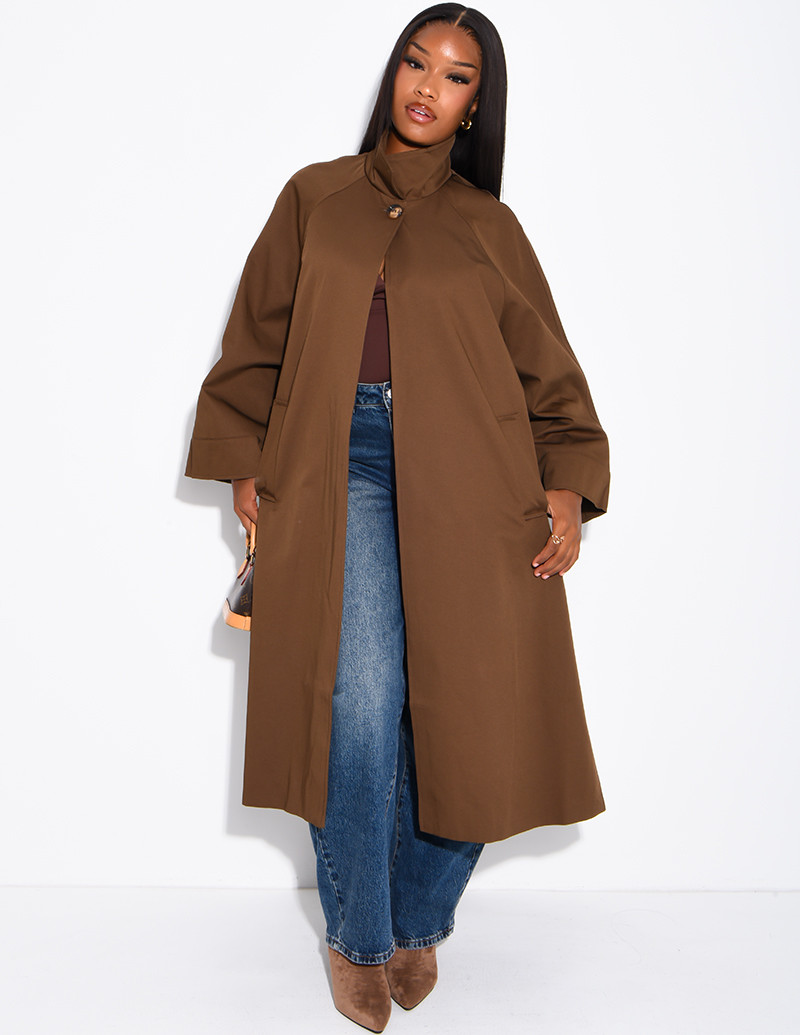 Oversized trench coat with...