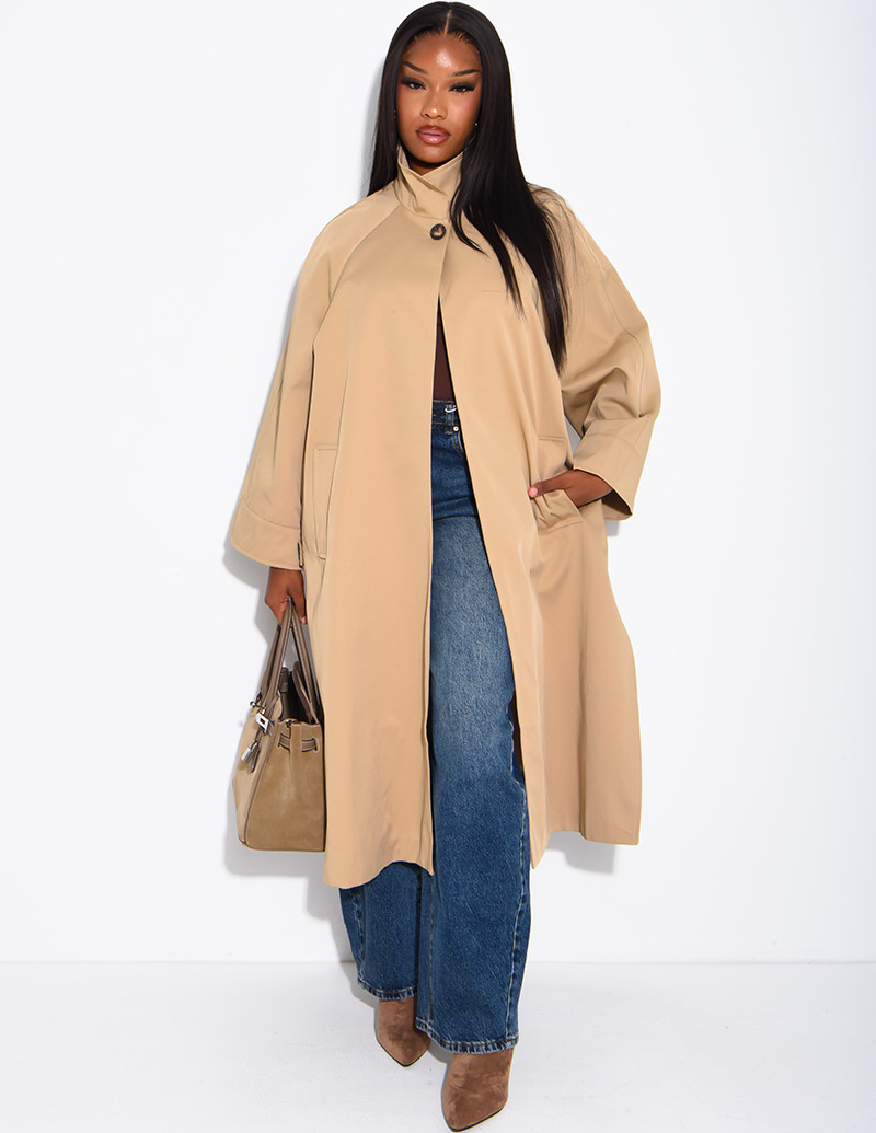 Oversized trench coat with...