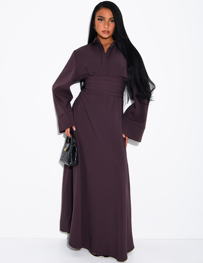 Robe chemise longue à...