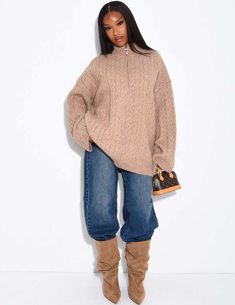 Oversized braided wool...