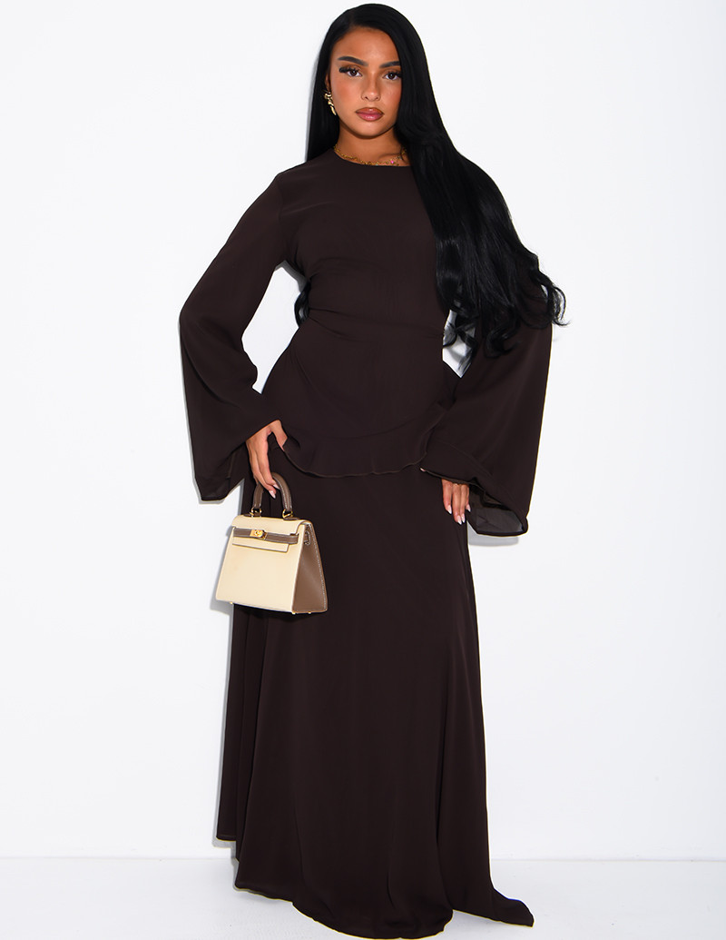 Modest voile dress with...