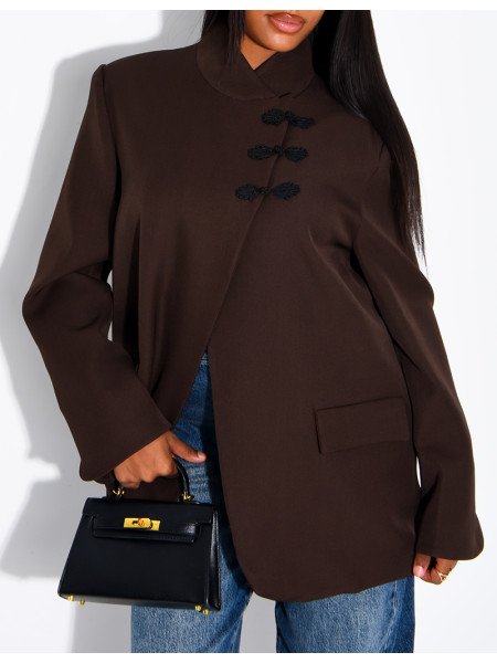Asian-Style Tie-Front Blazer