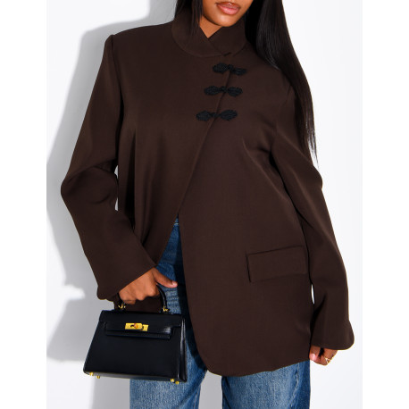 Asian-Style Tie-Front Blazer