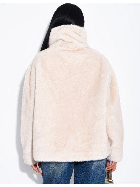 Veste en fausse fourrure premium col montant