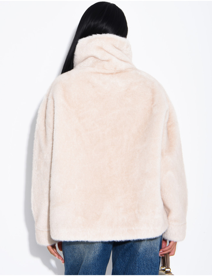 Veste en fausse fourrure premium col montant