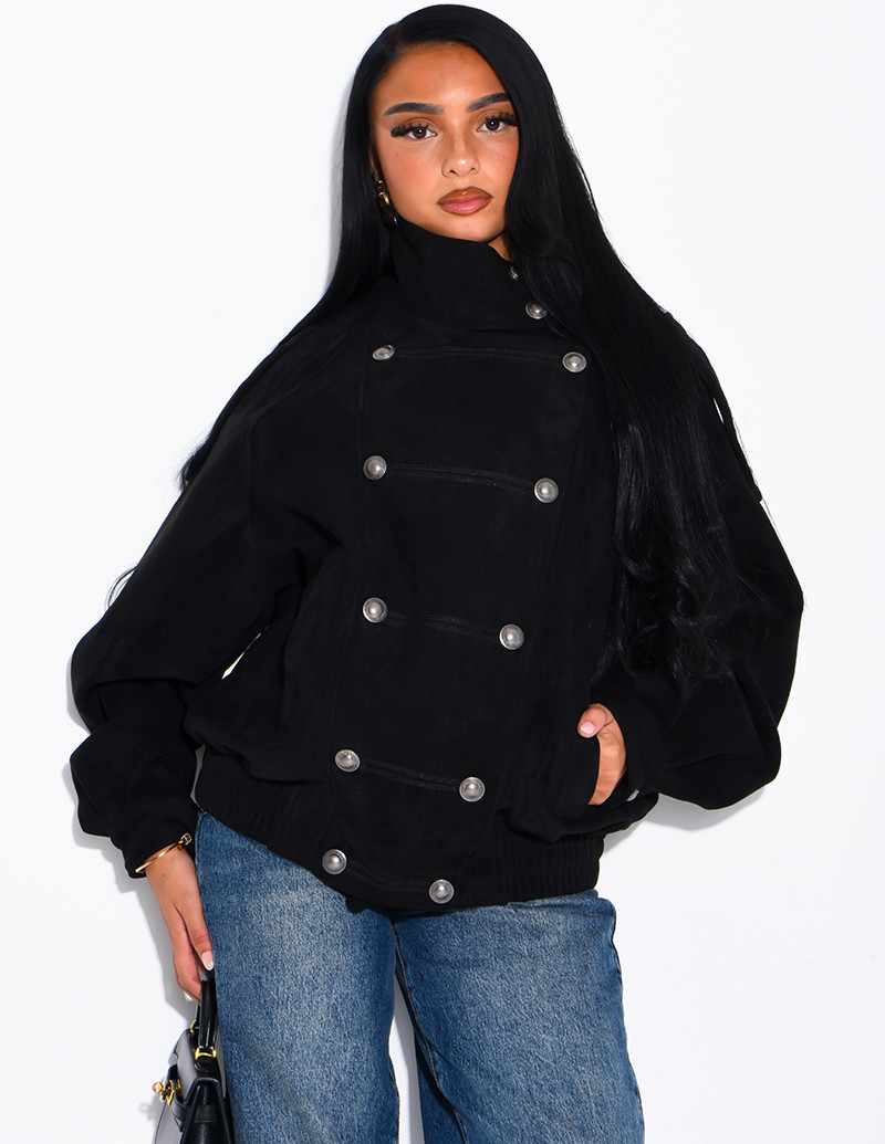 Veste effet daim à...