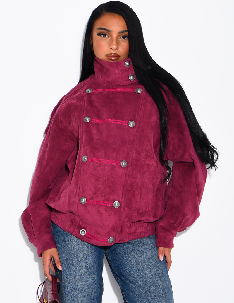 Suede-look jacket with...