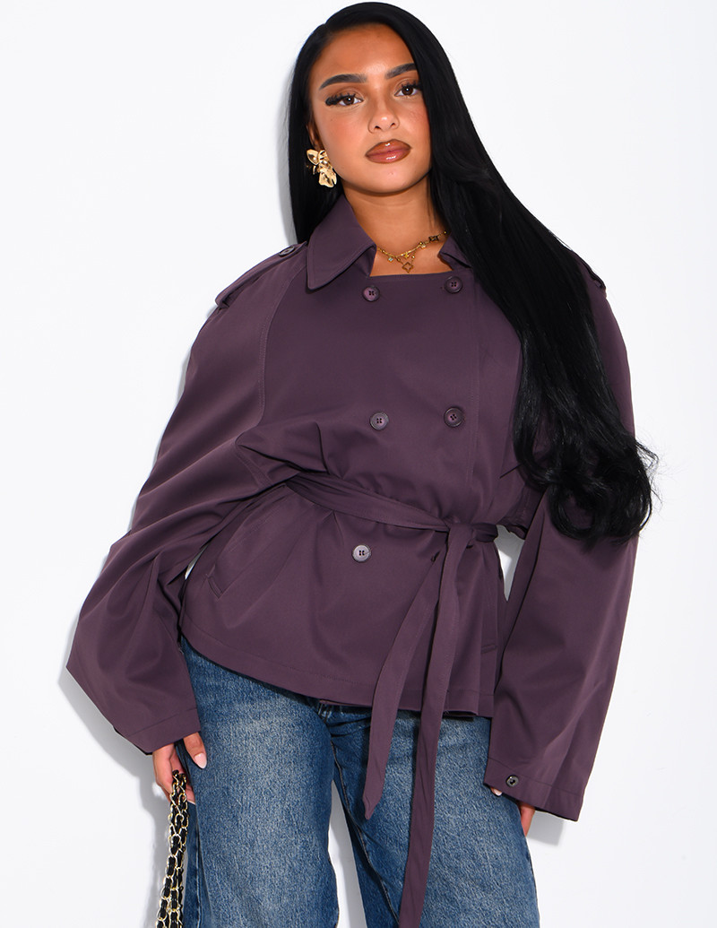 Kurzer Trenchcoat mit...