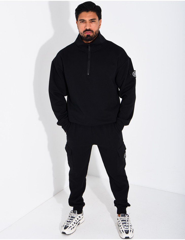 Ensemble Homme pantalon et sweat à col zippé