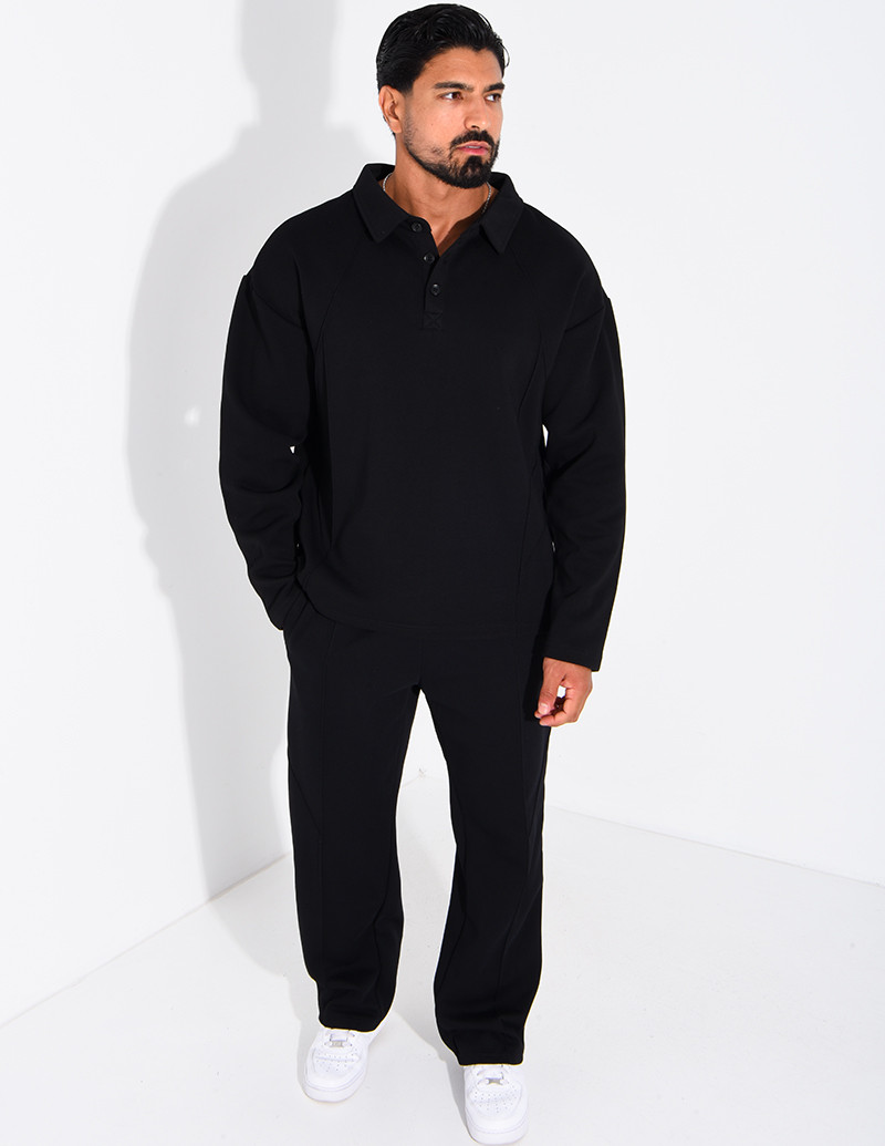 Oversized button-down polo...