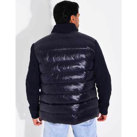 Steppjacke mit gerippten Ärmeln
