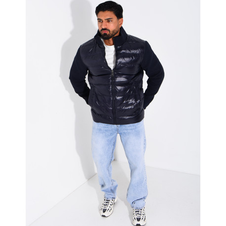 Steppjacke mit gerippten Ärmeln