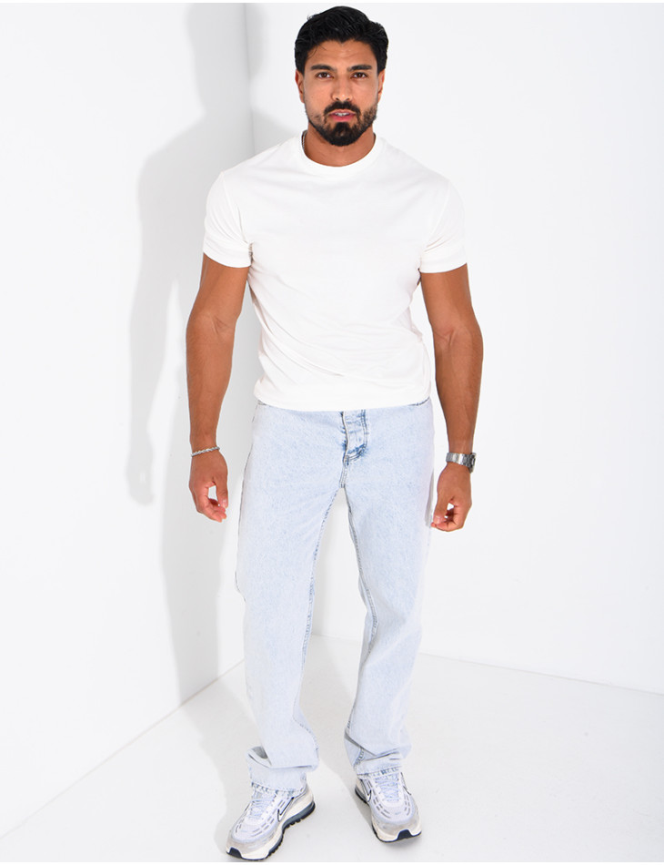 Jeans bleu clair délavé homme