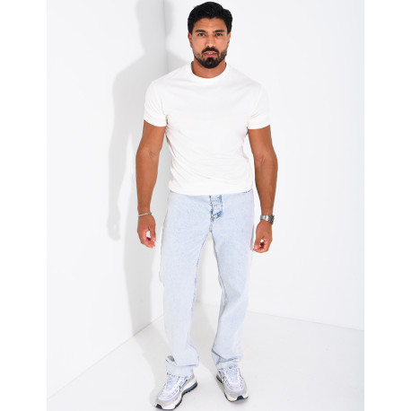 Jeans bleu clair délavé homme