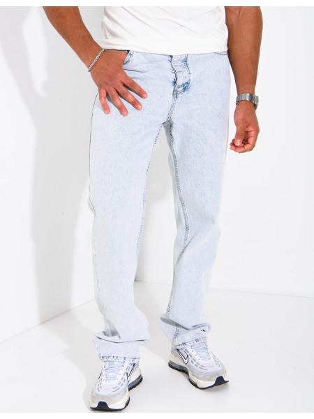 Jeans bleu clair délavé homme