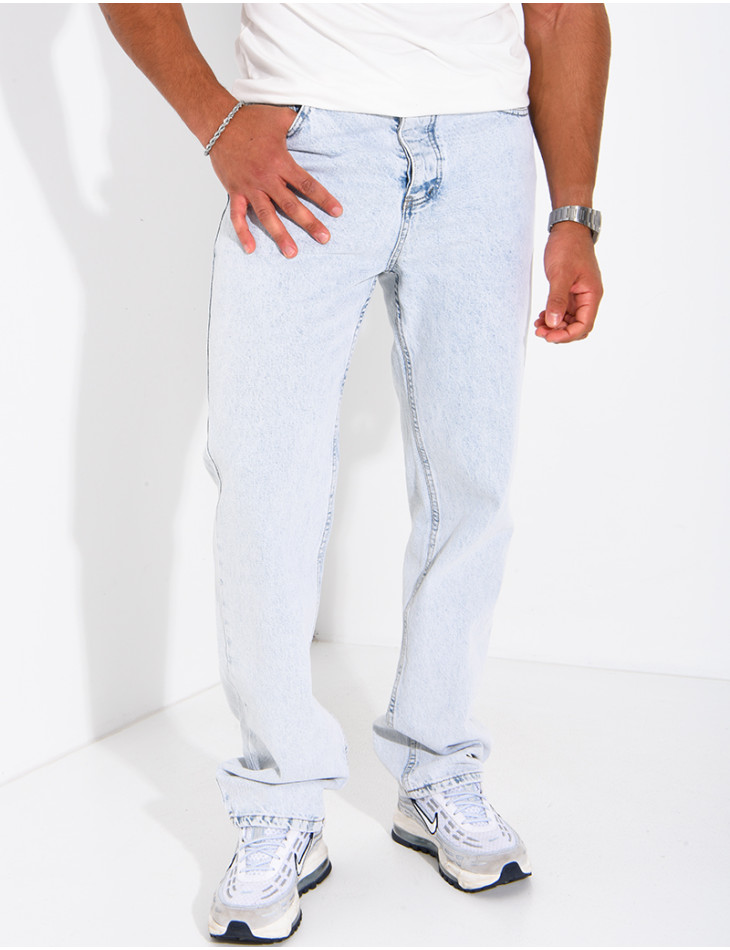 Jeans bleu clair délavé homme