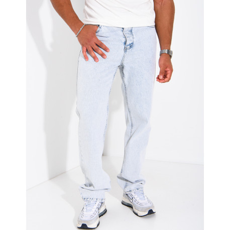 Jeans bleu clair délavé homme