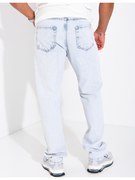 Jeans bleu clair délavé homme