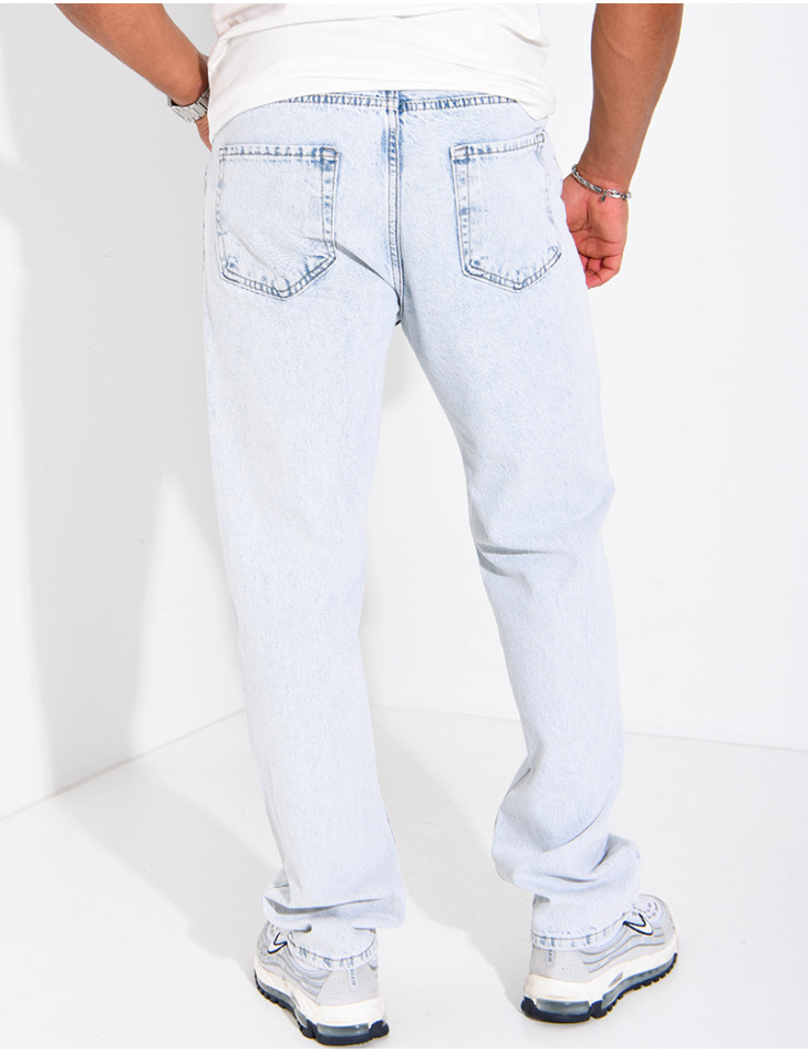 Jeans bleu clair délavé homme