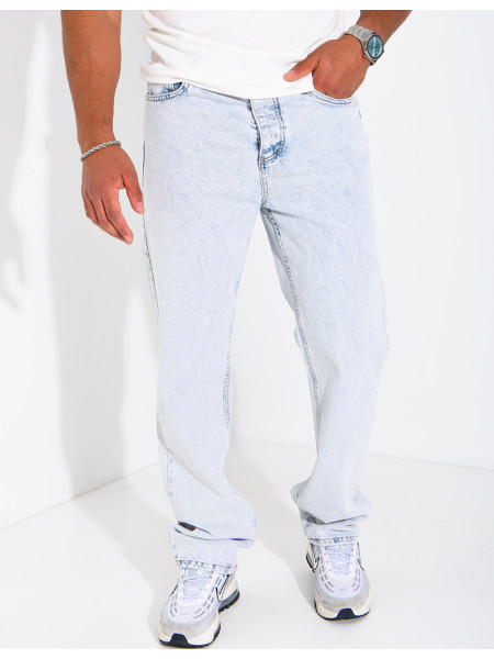 Jeans bleu clair délavé homme