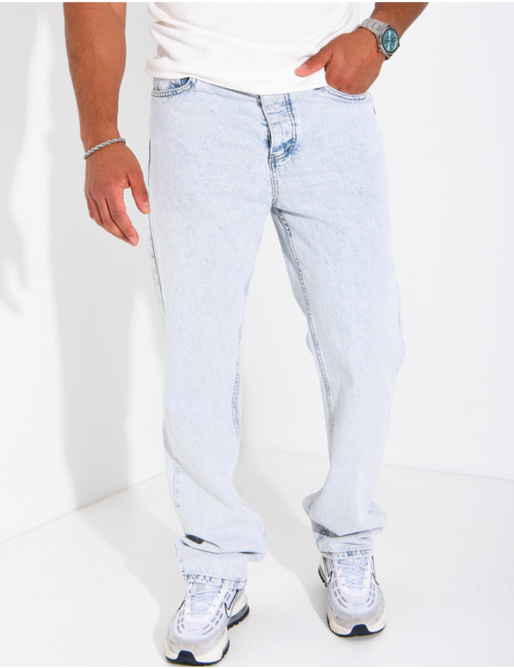 Jeans bleu clair délavé homme