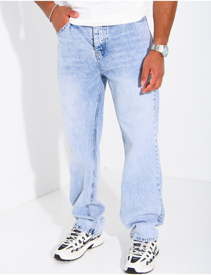 Jeans homme droit délavé