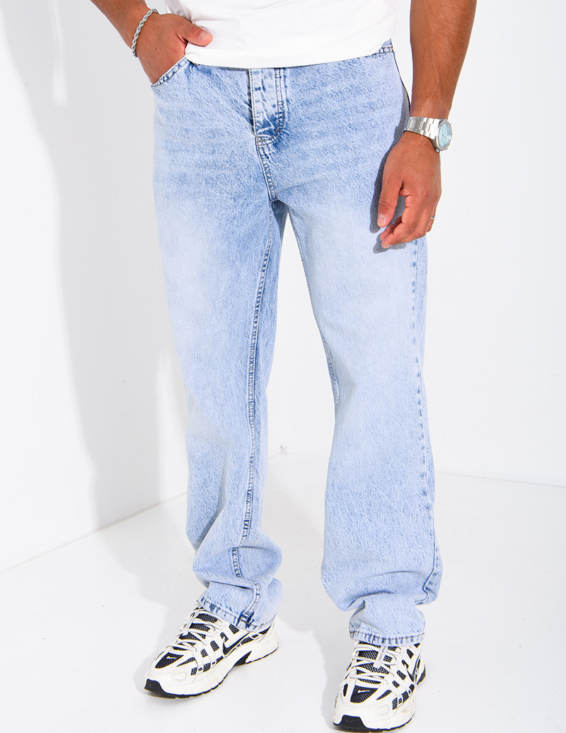 Jeans homme droit délavé