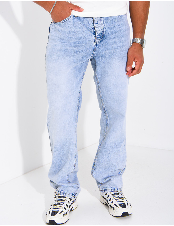 Jeans homme droit délavé