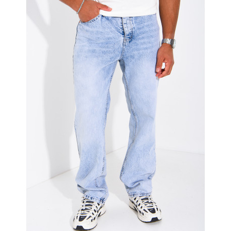 Jeans homme droit délavé