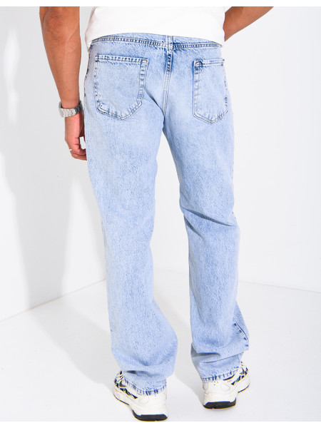 Jeans homme droit délavé