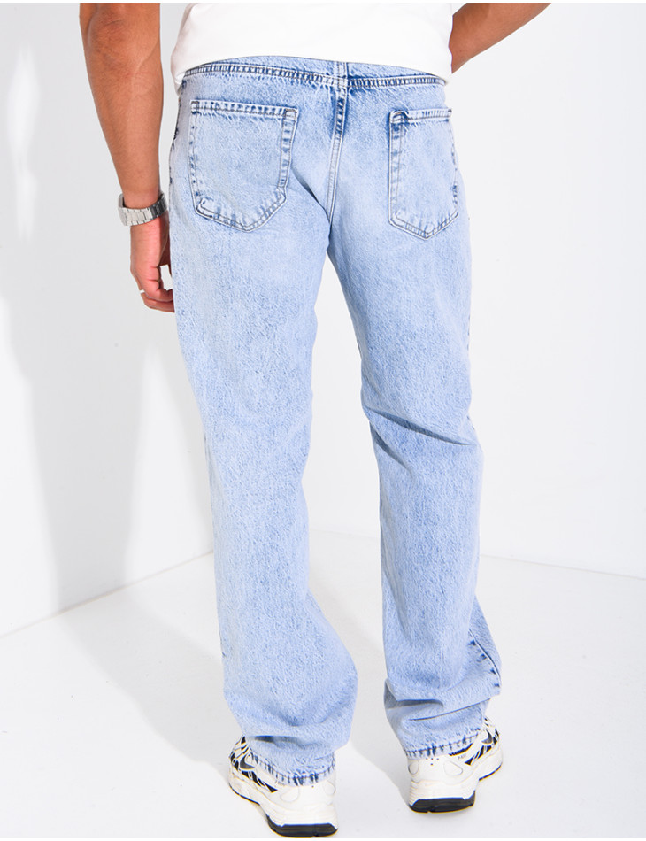 Jeans homme droit délavé