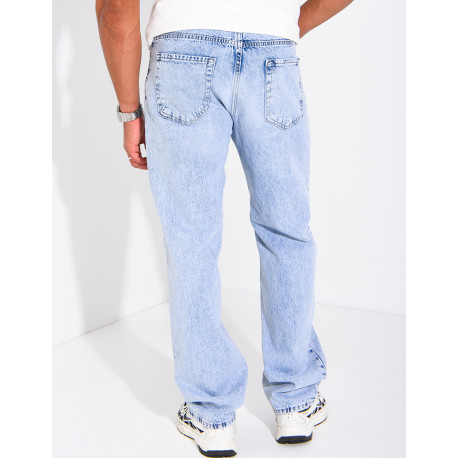 Jeans homme droit délavé