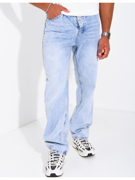 Jeans homme droit délavé