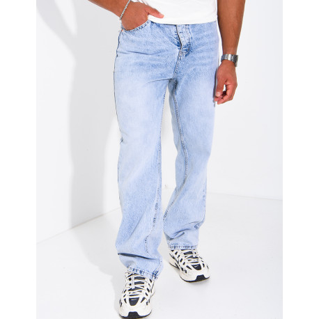 Jeans homme droit délavé