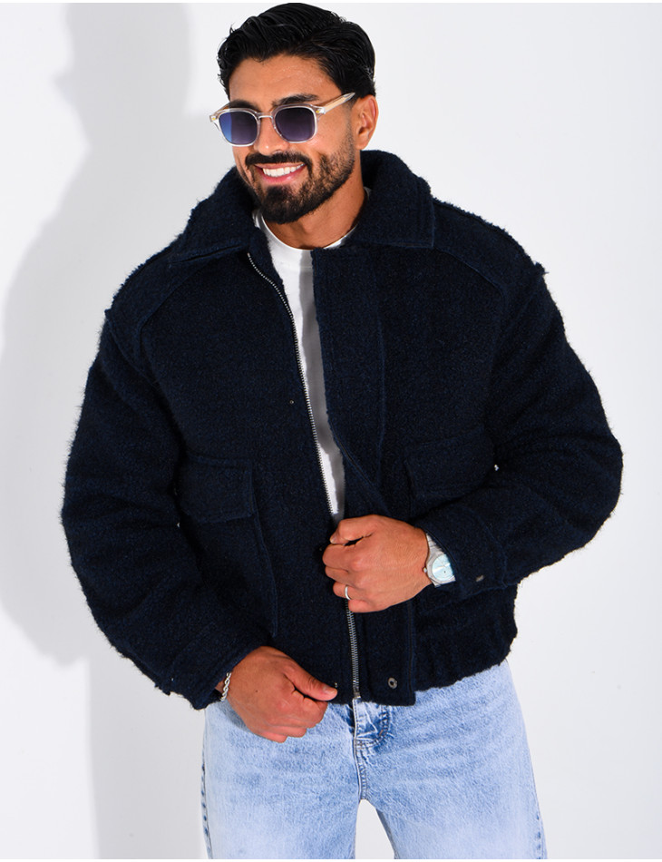 Veste en laine à poches