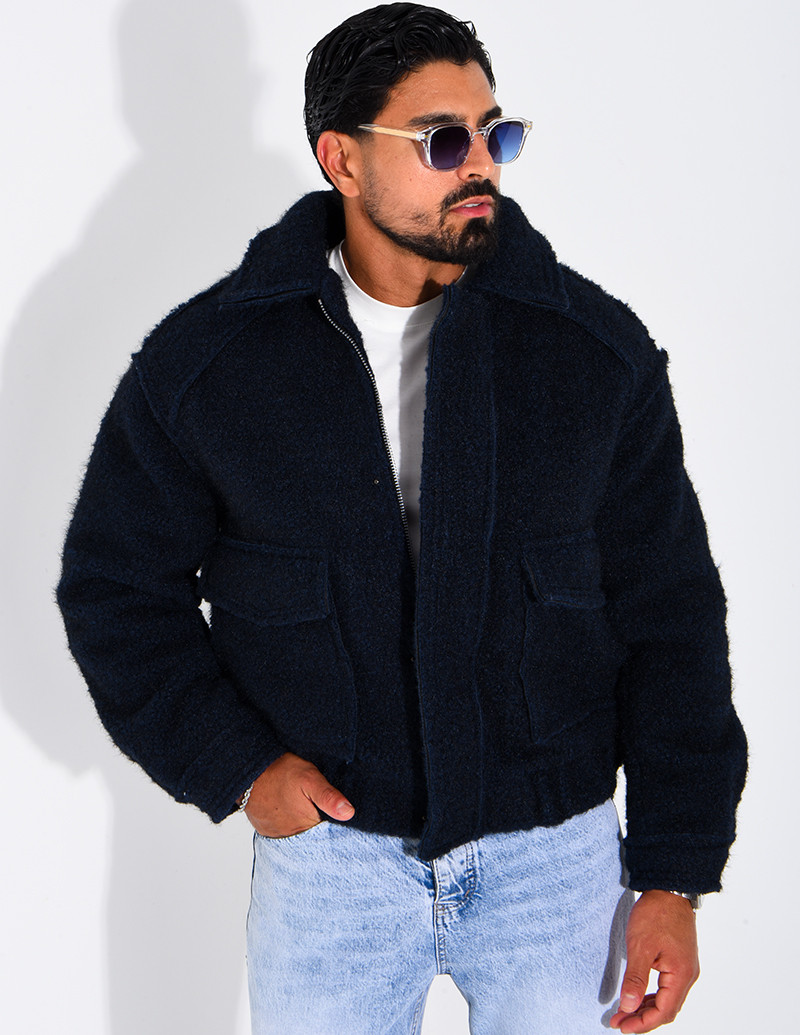 Veste en laine à poches