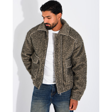 Veste en laine à poches