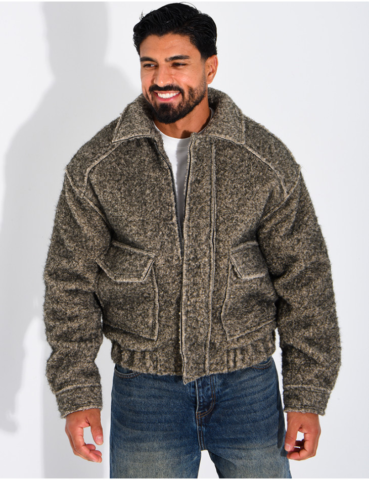 Veste en laine à poches