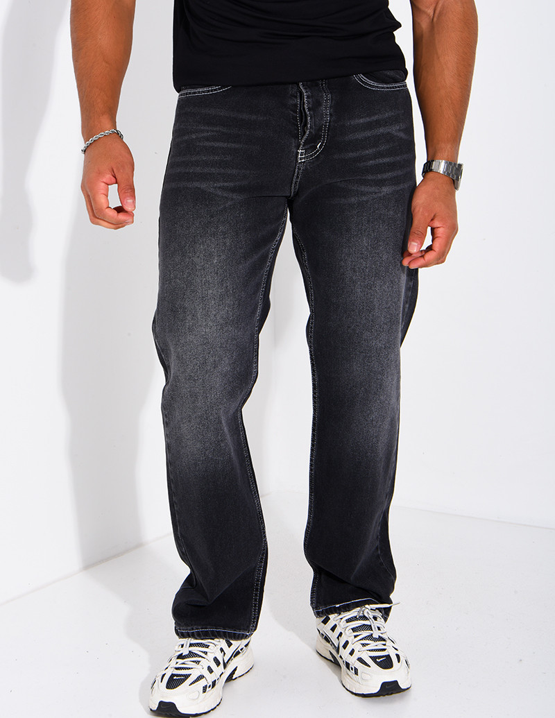 Men's faded jeans with...