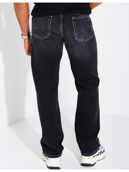 Men's faded jeans with contrasting stitching