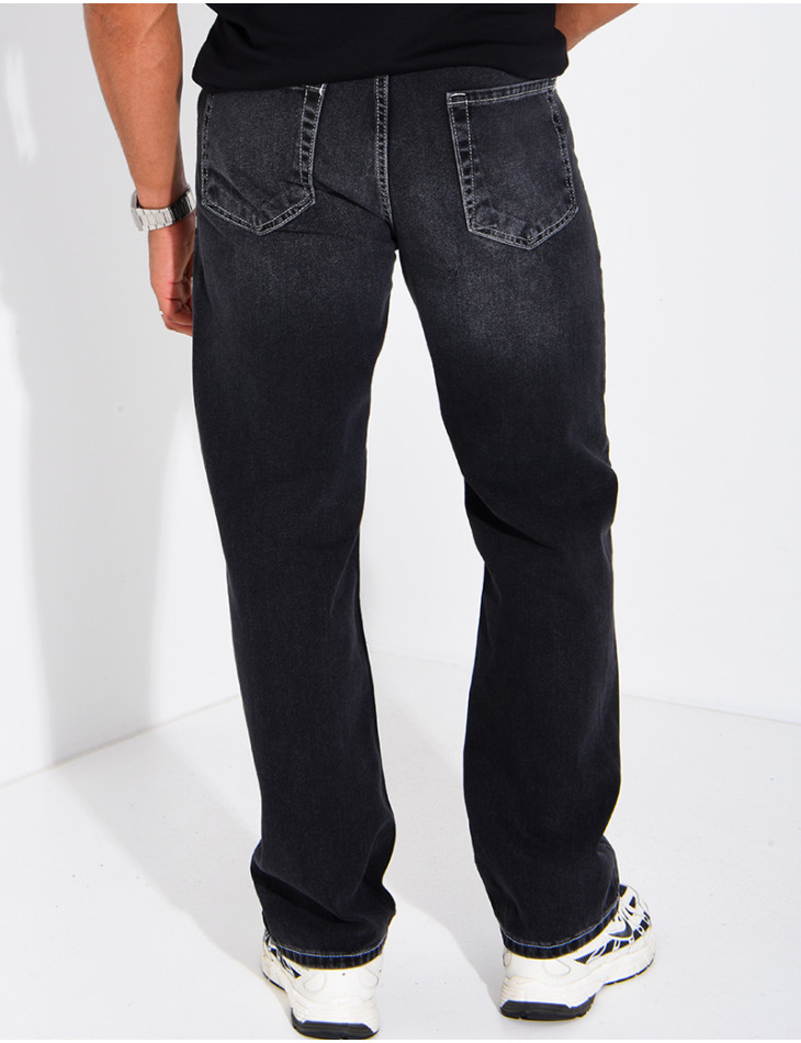 Men's faded jeans with contrasting stitching