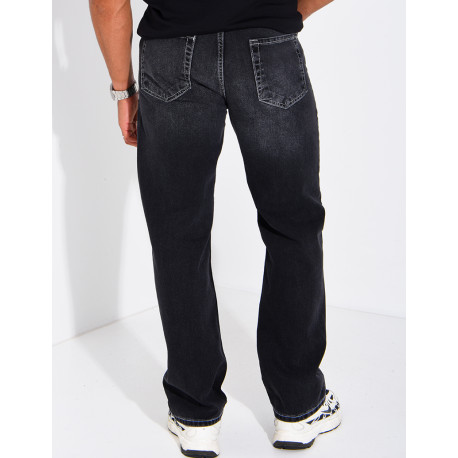 Men's faded jeans with contrasting stitching