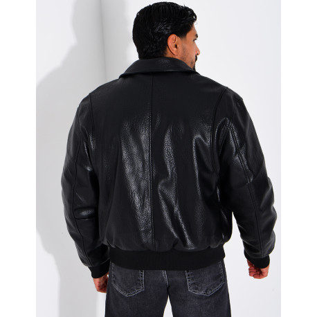 Veste en similicuir texturée