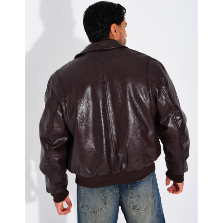 Veste en similicuir texturée