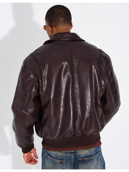 Veste en similicuir texturée