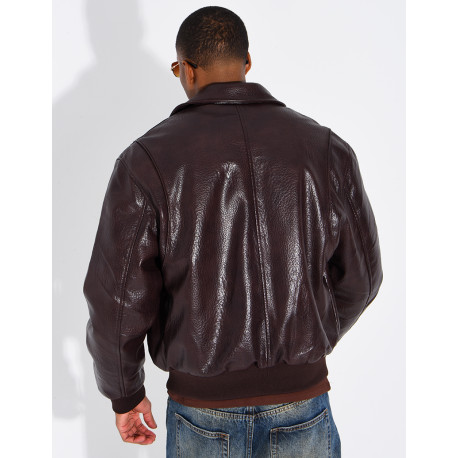Veste en similicuir texturée